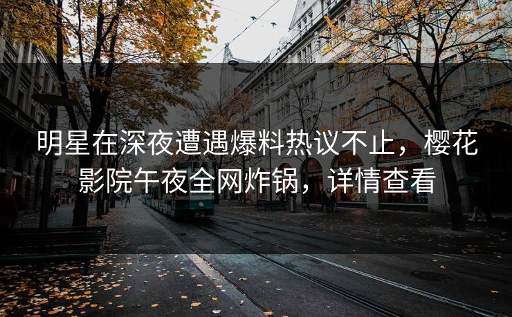 明星在深夜遭遇爆料热议不止，樱花影院午夜全网炸锅，详情查看